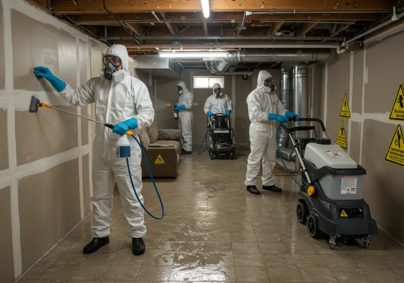 Basement Moisture Removal and Structural Drying process in Whitehall, PA
